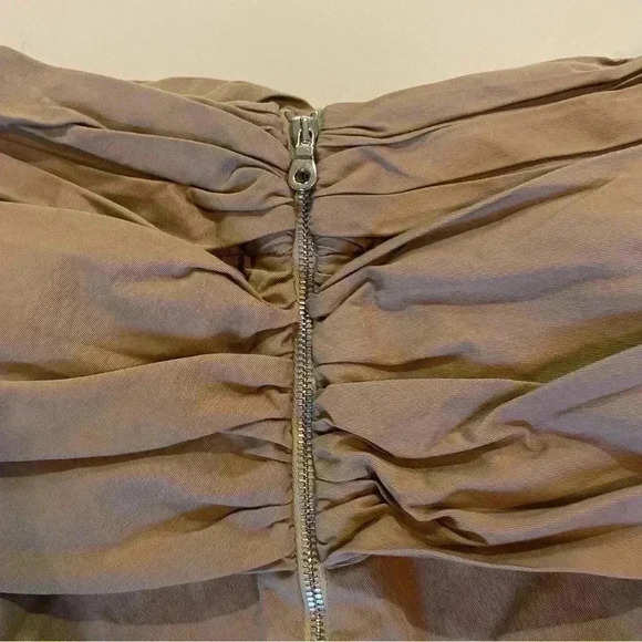 Rokh Midi Skirt 38 4 S Brown Beige Tan Twist Front Button Embellished Cotton - Picture 14 of 16